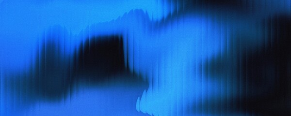 Abstract background of dark blue liquid gradient with stripes effect. Wave-striped glass refraction.