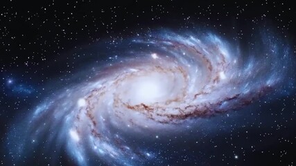 Majestic spiral galaxy with glowing arms and a bright central core in deep space stars nebula - Powered by Adobe