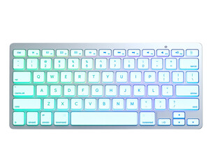 computer keyboard on white background
