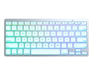 computer keyboard on white background