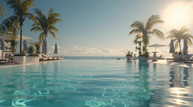 Luxury Pool Cabanas in a tropical resort