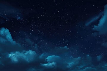 Fototapeta premium Night sky, clouds, stars