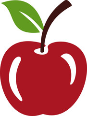 apple logo icon isolated on transparent background