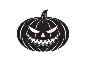 Halloween Pumpkin Face Silhouette Vector Illustration Isolated.