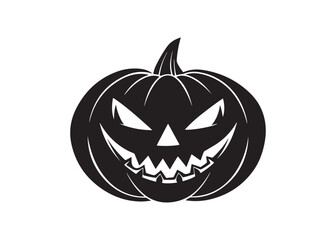 Halloween Pumpkin Face Silhouette Vector Illustration Isolated.