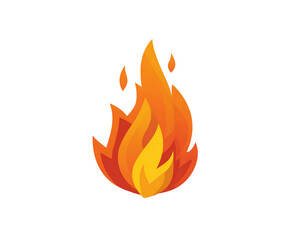 Bright Orange and Yellow Bonfire Flames on Transparent Background, PNG