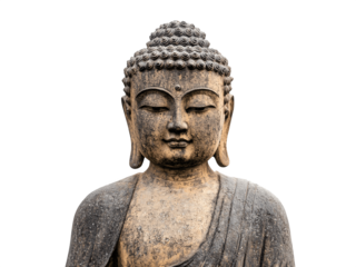 Buddha statue with serene expression in a classic meditative pose