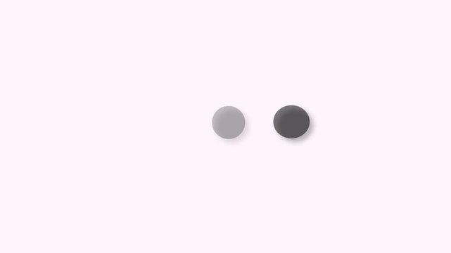 Animation loading bar 3 dots looping progress icon on white background Loading is indicated by a dot. 4k animation 
