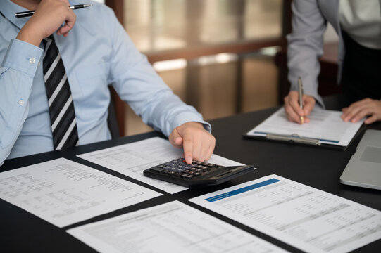 finance team working meeting for estimate capital for prepare plan and budget for financial management of organisation. financial planning concept.