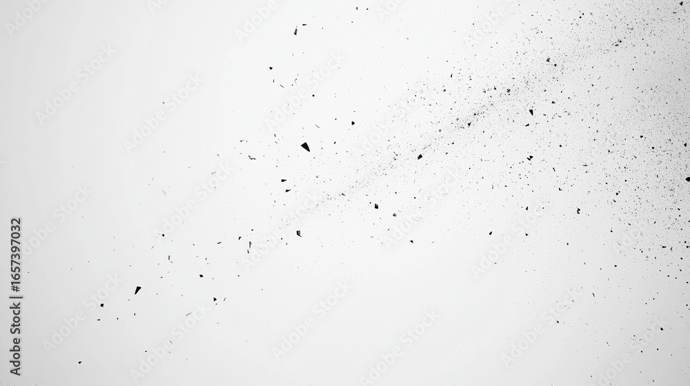 Sticker a white background with particles or elements randomly drifting in space.