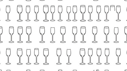 Champagne glass icon seamless pattern isolated on white background