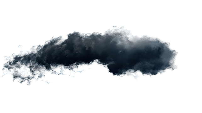 thunder storm cloud on white background