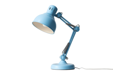 Light blue desk lamp with adjustable arm