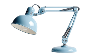 Light blue desk lamp with adjustable arm