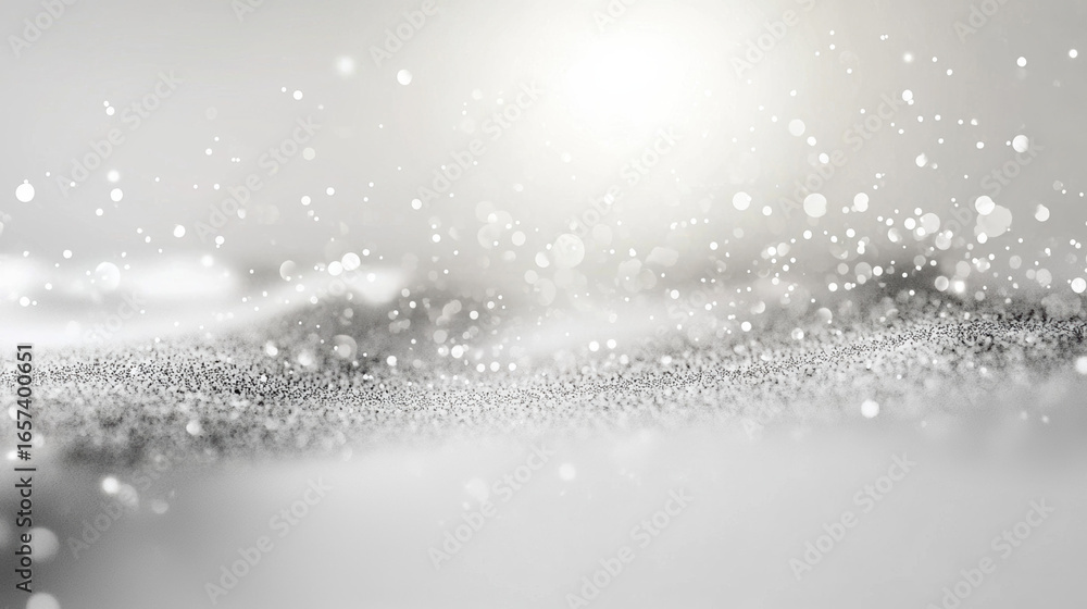 Wall mural a white background with particles or elements randomly drifting in space.