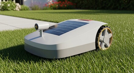 Smart solar robot mower keeps lawn perfectly manicured automatically