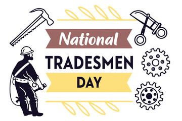 NATIONAL TRADESMEN DAY vector illustration