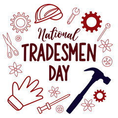 NATIONAL TRADESMEN DAY vector illustration