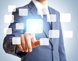 Businessman Touching Digital Interface