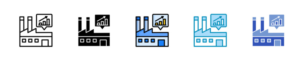 Industrial Analytics  Icon Set Multiple Style Collection