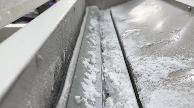 The process of sprinkling DTF screen printing powder on the heating machine
