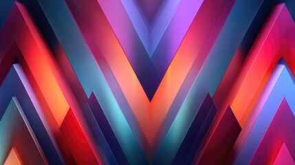 Abstract geometric pattern, vibrant colors, V-shaped forms