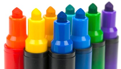 Close-up of colorful marker tips