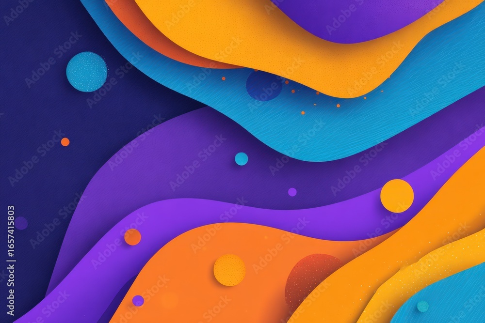 Poster abstract layered paper design with vibrant colors and soft textures