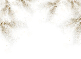 Christmas new year gold dust particles and snowflakes on transparent background
