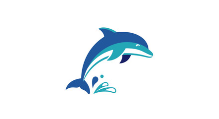 Fototapeta premium playful dolphin logo perfect for aquatic businesses marine conservation or childrens organizations seeking a friendly and approachable brand identity