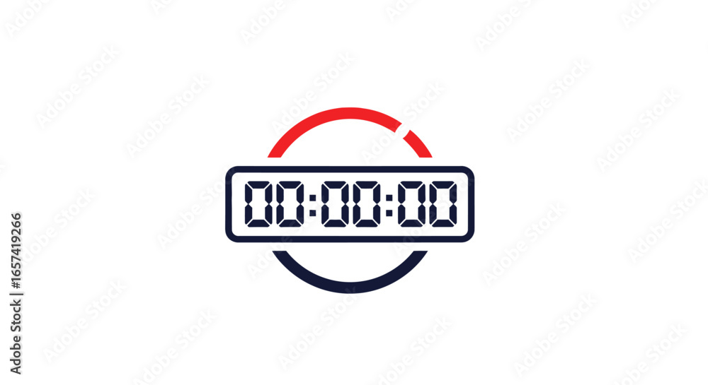 Poster digital countdown timer logo perfect for timesensitive projects deadline reminders and urgent messag