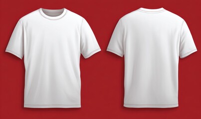 Naklejka premium Front and back view of a blank white t-shirt (1)