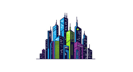 vibrant cityscape logo modern clean design for urban businesses tech startups and real estate companies seeking a bold visual identity