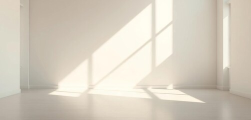 Obraz premium Empty frame bathed in sunlight, soft shadows, minimalist setting, art supplies, clean