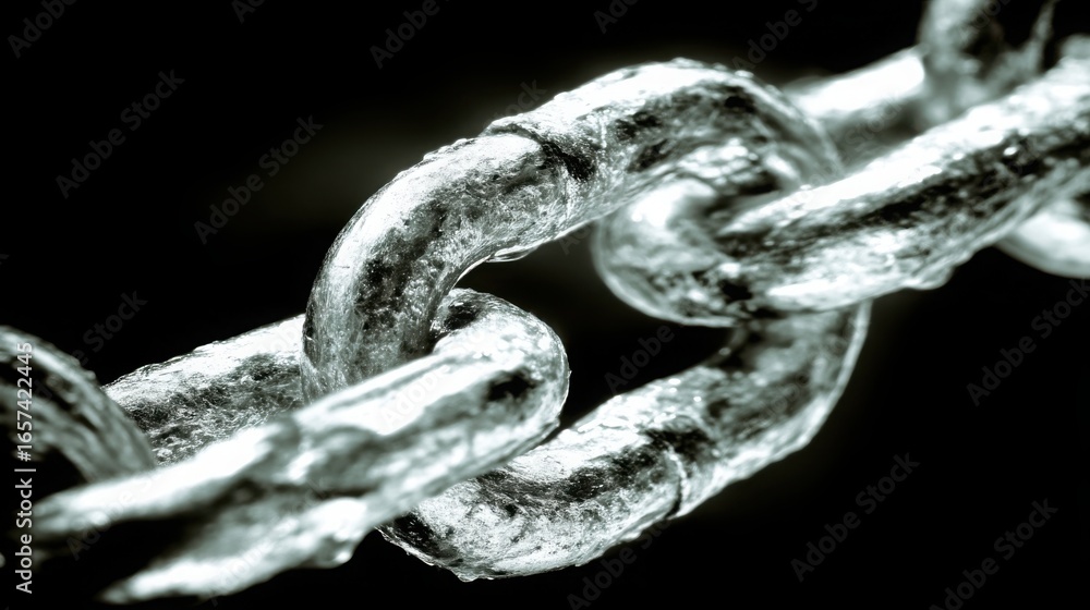 Poster sturdy chain illustrating connectivity and strength in structural behavior and blockchain technology