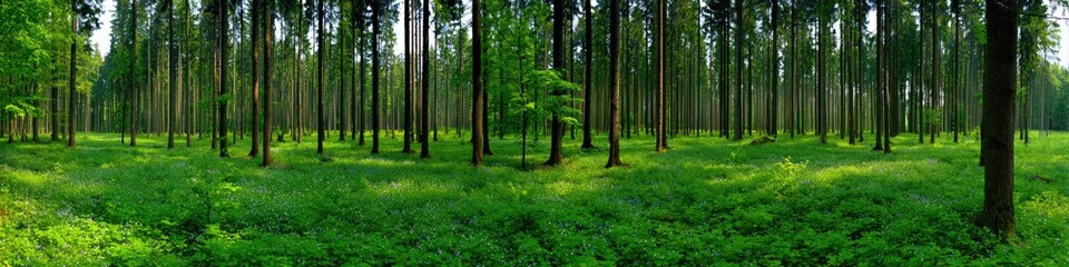 Obraz premium Green Forest Scene