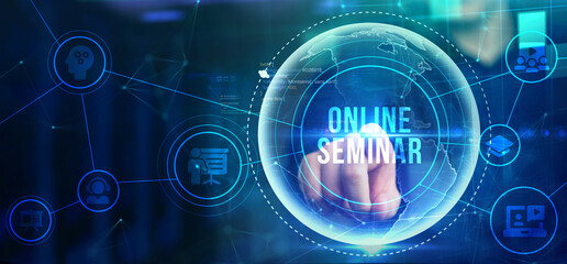 Business, Technology, Internet and network concept. Webinar e-learning. Training concept.