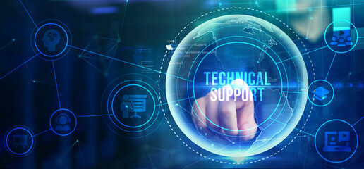 Business, Technology, Internet and network concept. Technical Support Center customer service.