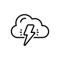 Black line icon for lightning