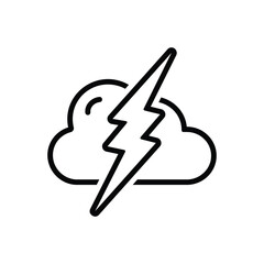 Black line icon for thunderstorm