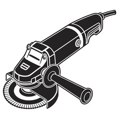 Minimalist angle grinder and cutting disc icon