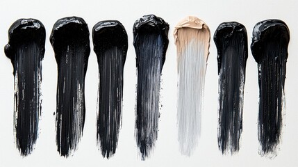 Paint strokes, one colored differently on background