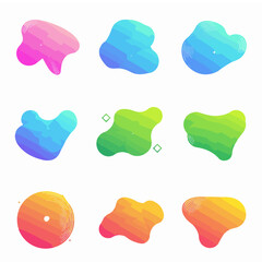 Vibrant Abstract Fluid Organic Shapes Collection with Gradient Colors and Modern Design Elements