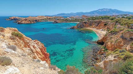 Panoramic view of a secluded bay