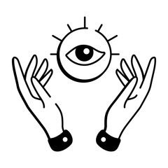 A drawing style icon representing mystical eye
