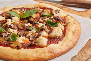 pizza with mushrooms