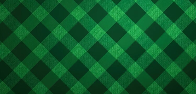 Green plaid pattern, diagonal arrangement
