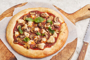 Pizza with mushrooms