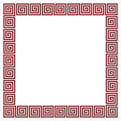 日本の伝統的な紋様素材。雷紋でてきたフレームのシームレスな和風デザイン素材。