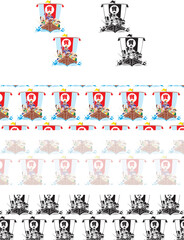 Fototapeta premium Japanese lucky charm pattern material 09